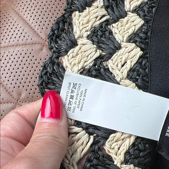 Kate Spade Black and Cream paper Hat - Picture 8 of 11